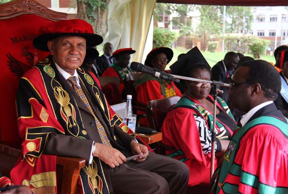 MUK Chancellor Prof.Mondo Kagonyera at an earlier graduation ceremony