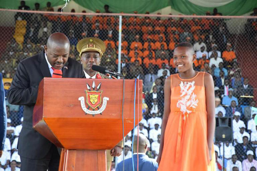 Burundi president publicly rewards daughter for being well behaved