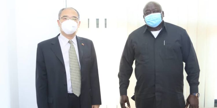Chinese Ambassador bids farewell to minister Okello Oryem