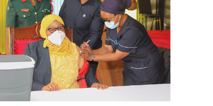 President Samia officially becomes first Tanzanian to get Covid-19 jab