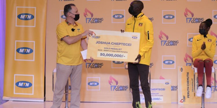 MTN awards Uganda Olympic team shs 175m as Cheptegei  gives his gold to Kiprotich