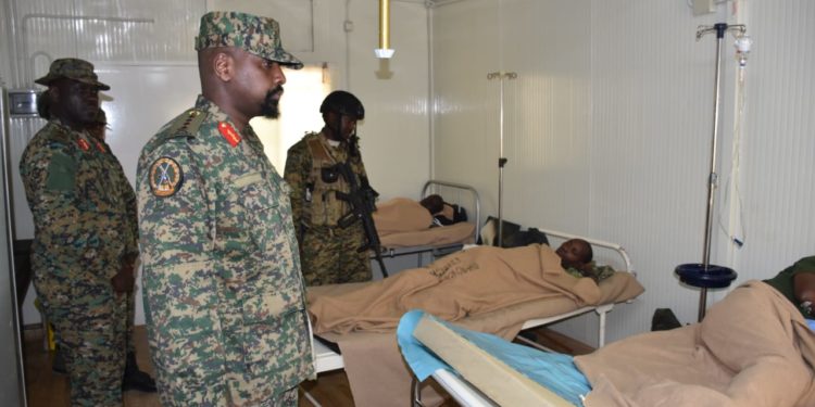 Gen Muhoozi commiserates with UPDF peacekeepers in Somalia