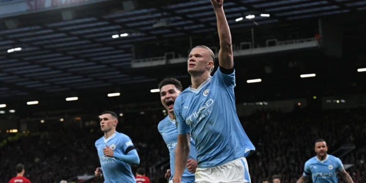 Haaland scores twice as Man City cruise past Man Utd