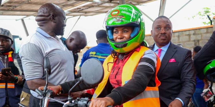 Lukwago launches electric motorcycle charging station