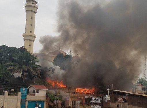 Fire near Gadaffi Mosque explained