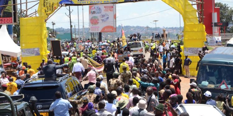 Thousands throng Masaka City to welcome Gen Muhoozi