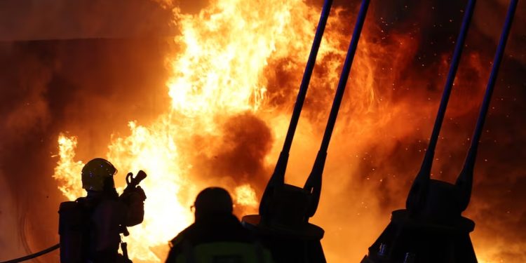 Fire breaks out outside Man City stadium ahead of Champions League game
